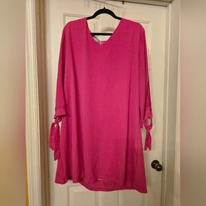 Elegant Fuchsia Long Sleeve Dress